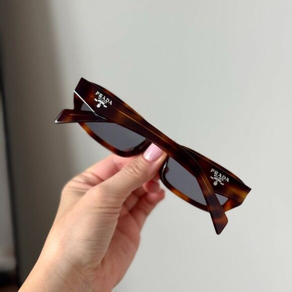 Prada Women Sunglasses Havana Grey Rectangle PRB06S 15W03N NEW AUTHENTIC main image 9